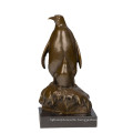 Animal Bronze Sculpture Bird Penguin Carving Decor Brass Statue Tpy-405